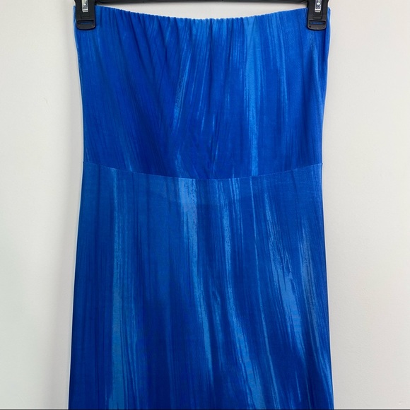 Blue strapless bandeau maxi dress - Picture 4 of 11